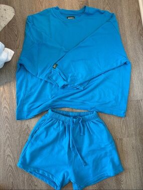 Daily Drills Electric Blue Sweatshirt and Sweat Shorts Set